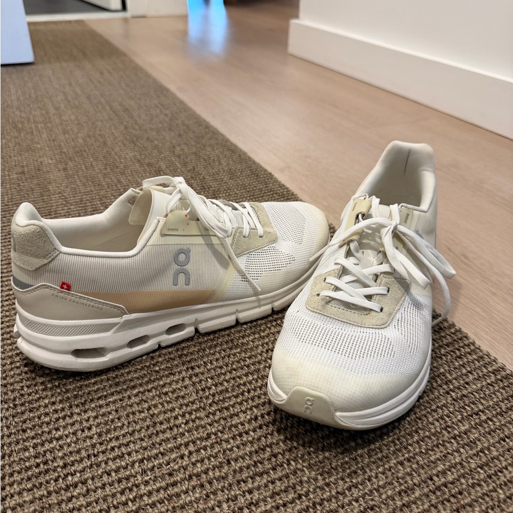 White and Cream Athletic On Sneakers